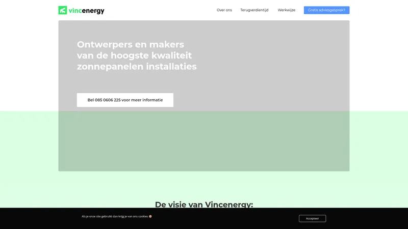 Website van Vincenergy Over ons