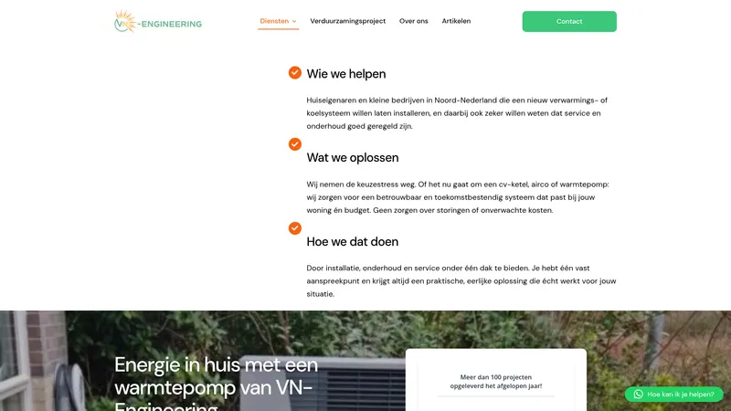 Website van VN-Engineering B.V