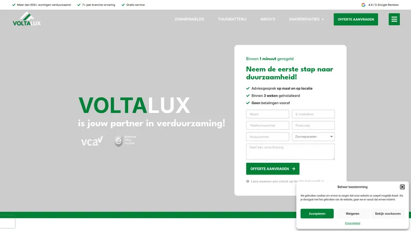 Website van Voltalux