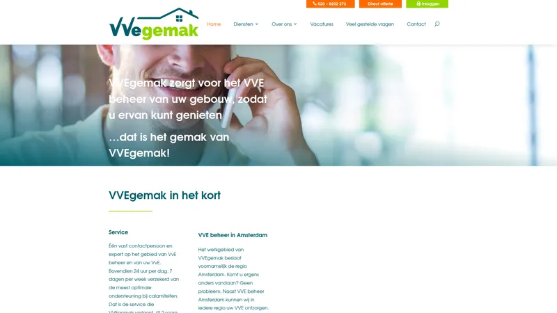 Website van VVEgemak B.V