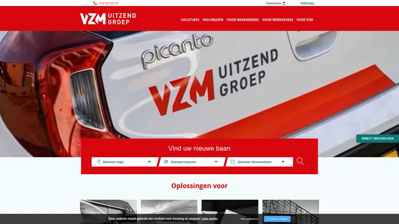 Website van VZM Uitzendgroep BV