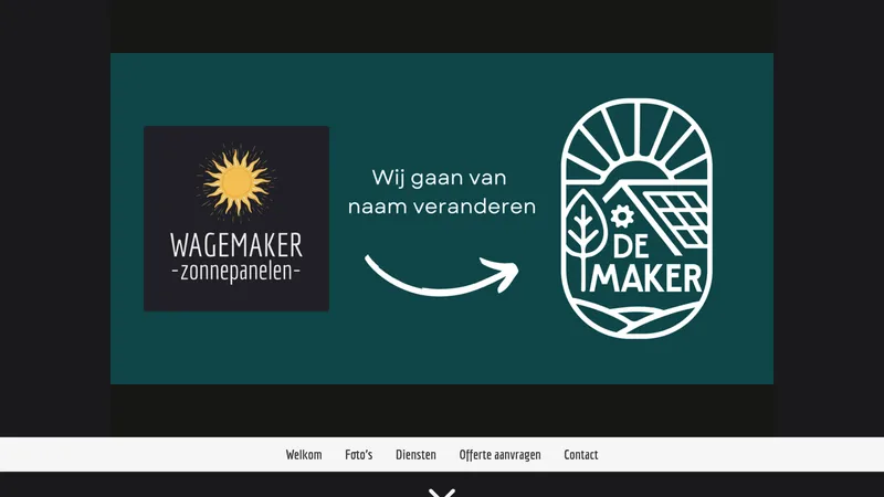 Website van Wagemaker zonnepanelen