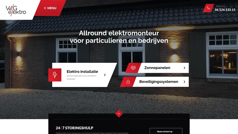 Website van WG Elektro Deurne
