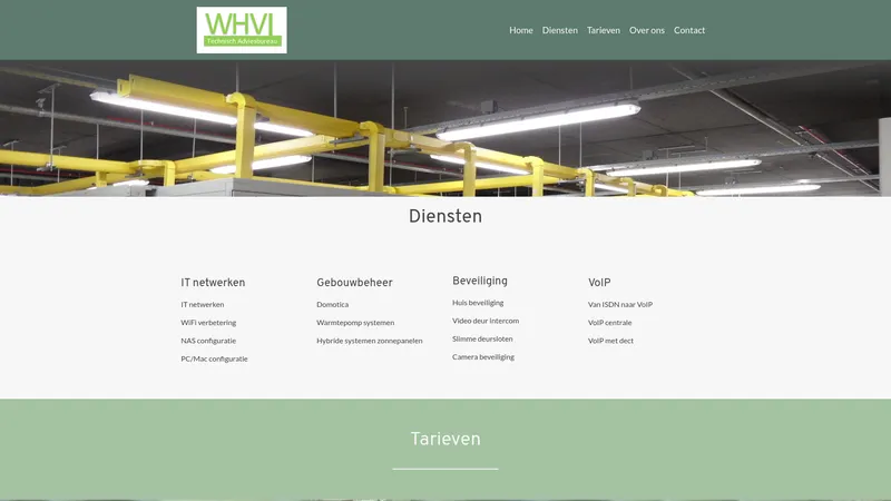 Website van WHVL Technisch Adviesbureau