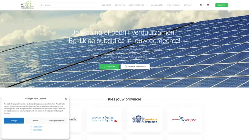 Website van Wij Gaan Verduurzamen