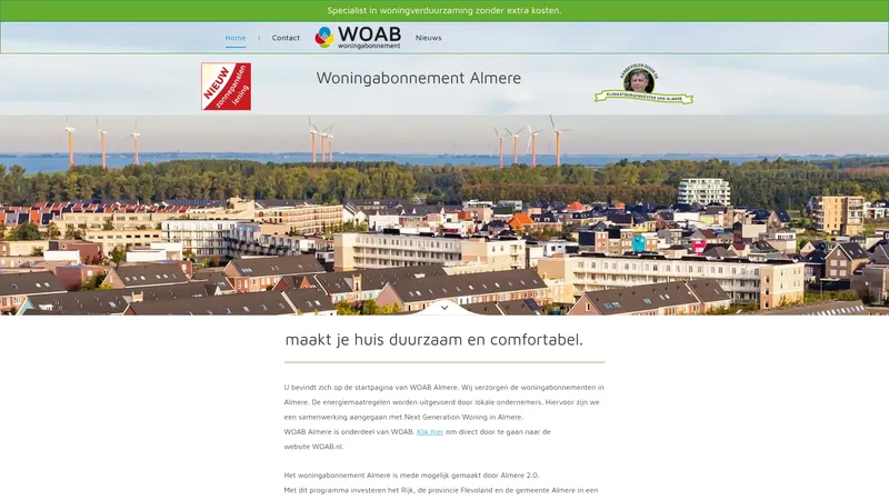 Website van WOAB Almere