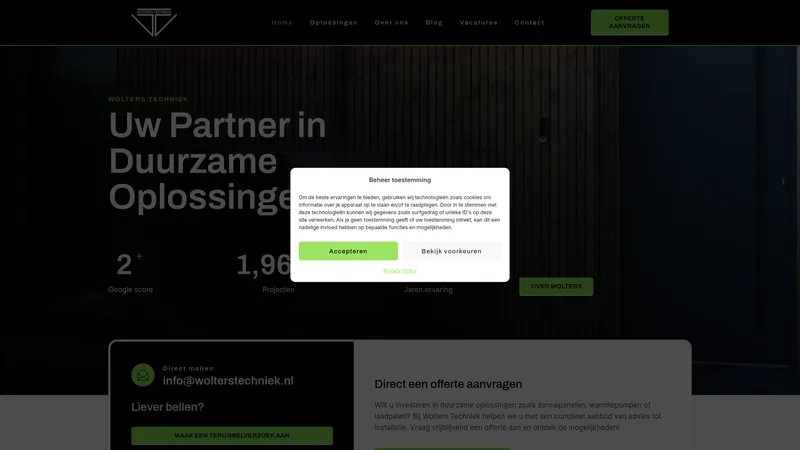 Website van Wolters Techniek
