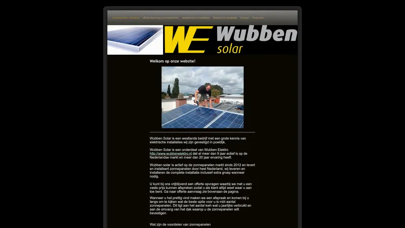 Website van Wubben Solar