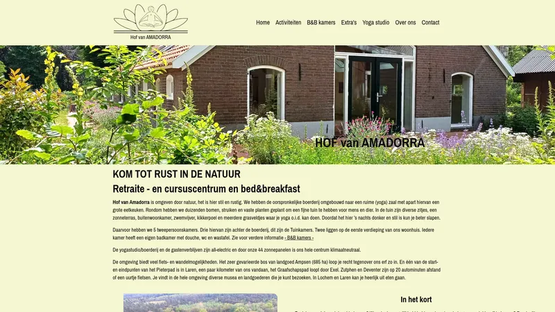 Website van Yogacentrum Amadorra
