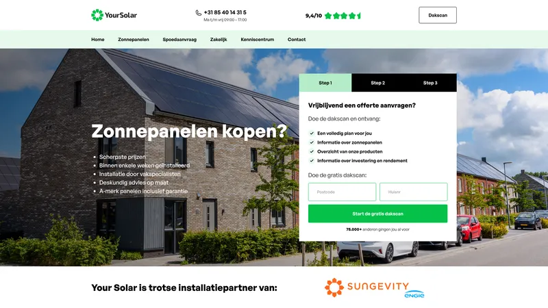 Website van Your Solar