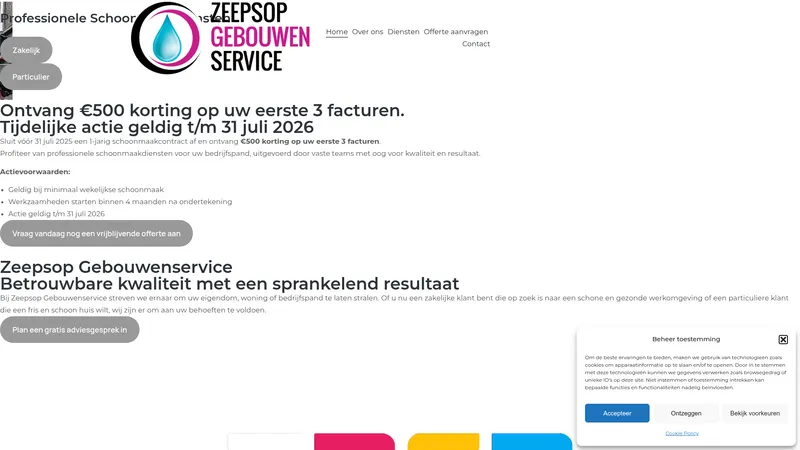 Website van Zeepsop Gebouwenservice