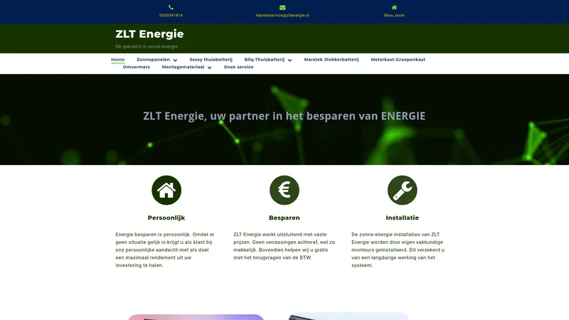 Website van ZLT Energie