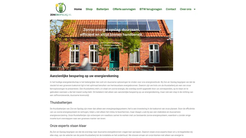 Website van Zon en Opslag