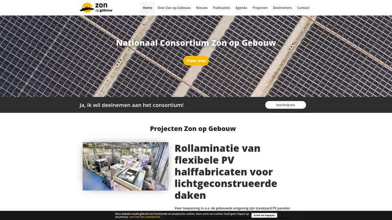 Website van Zon op Gebouw