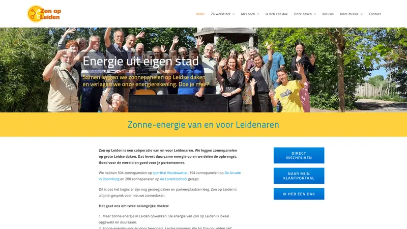 Website van Zon op Leiden