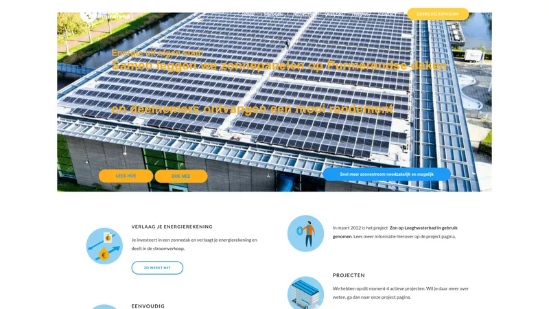 Website van Zon op Purmerend CoAperatie U.A