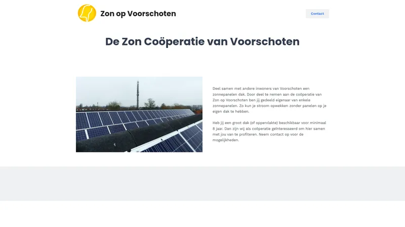 Website van Zon op Voorschoten