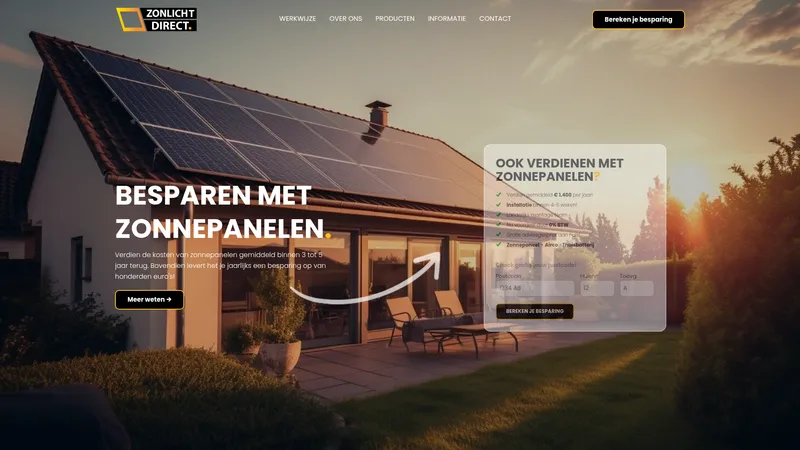 Website van Zonlicht Direct
