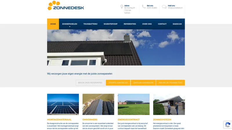 Website van Zonnedesk