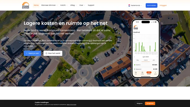 Website van Zonnedimmer