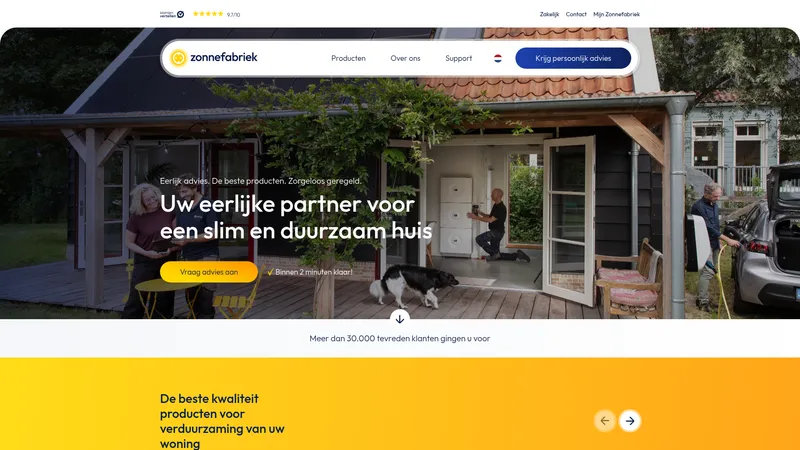 Website van Zonnefabriek