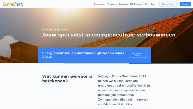 Website van ZonneFlex
