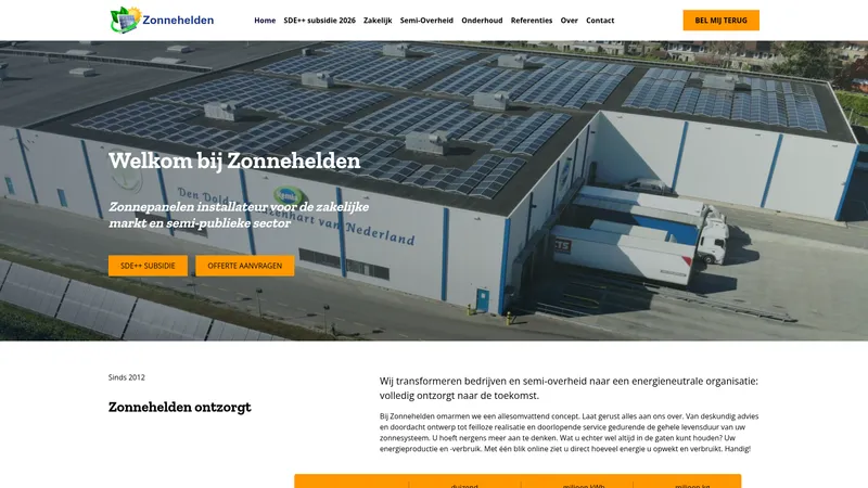 Website van Zonnehelden B.V