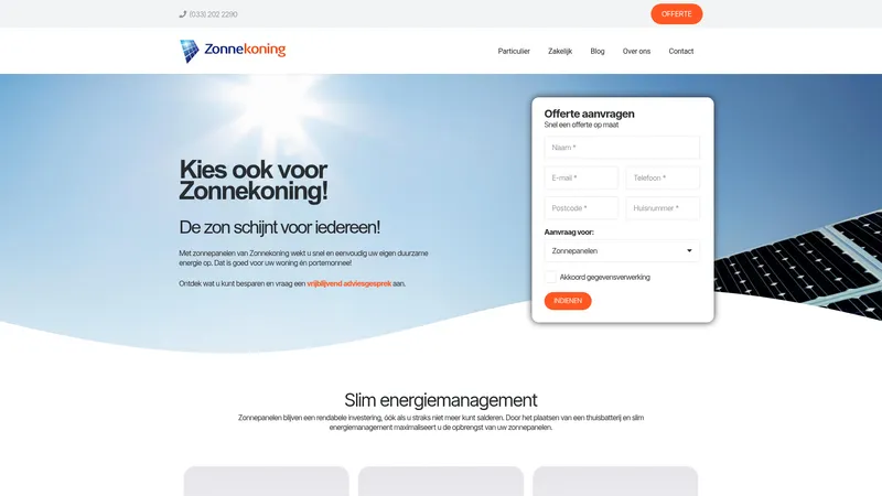 Website van Zonnekoning BV
