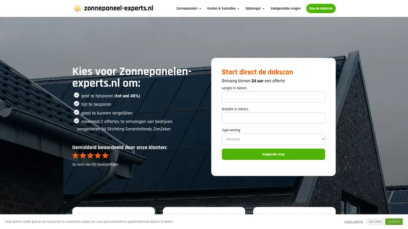 Website van Zonnepaneel Experts