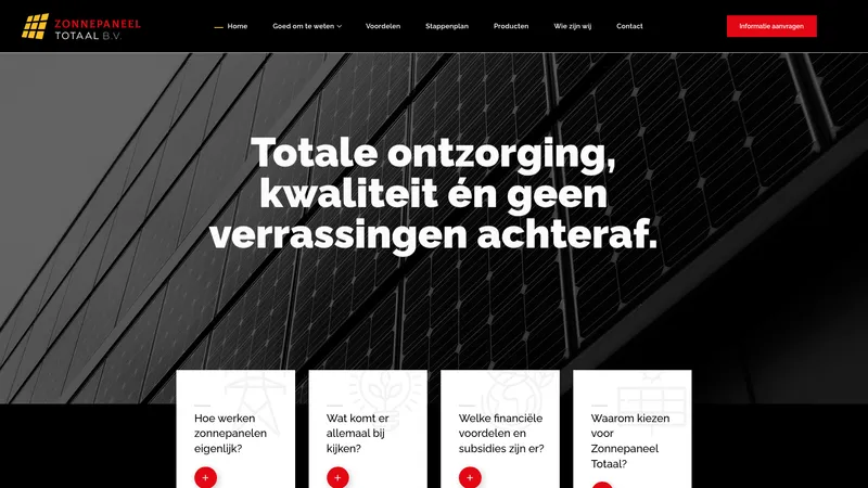 Website van Zonnepaneel Totaal