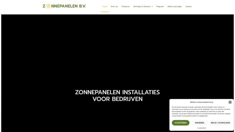 Website van Zonnepanelen B.V