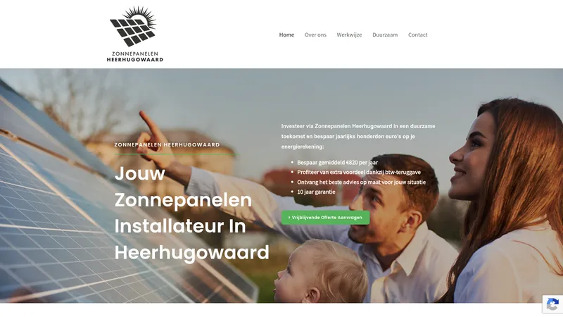 Website van Zonnepanelen Heerhugowaard