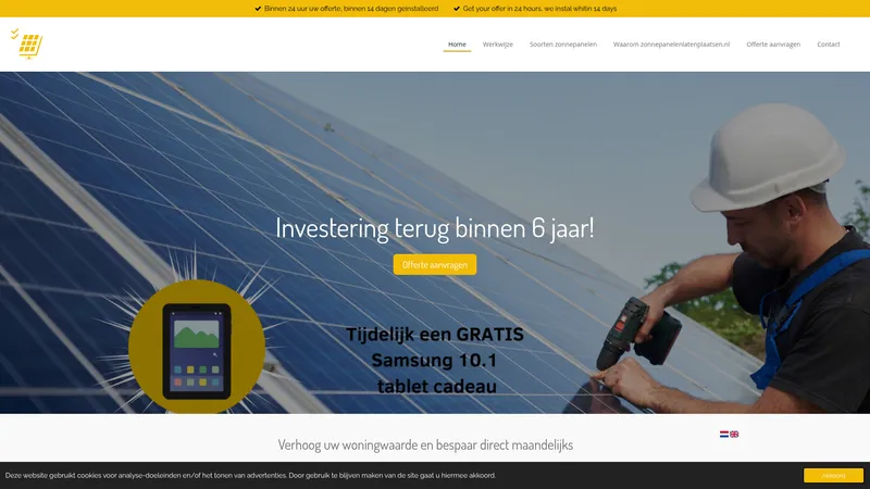Website van Zonnepanelen laten plaatsen