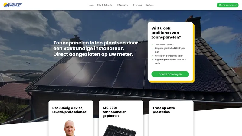 Website van Zonnepanelen Plaatsen