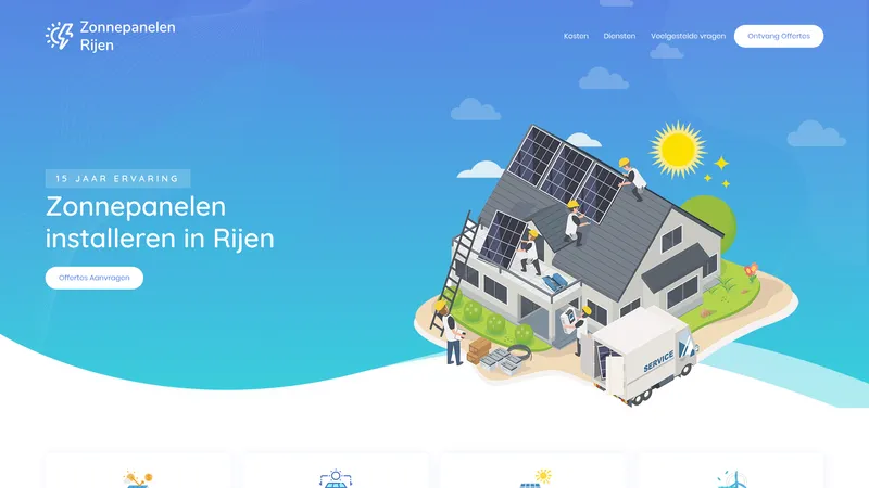 Website van Zonnepanelen Rijen