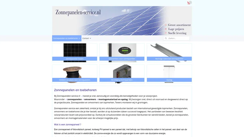 Website van Zonnepanelen-service.nl