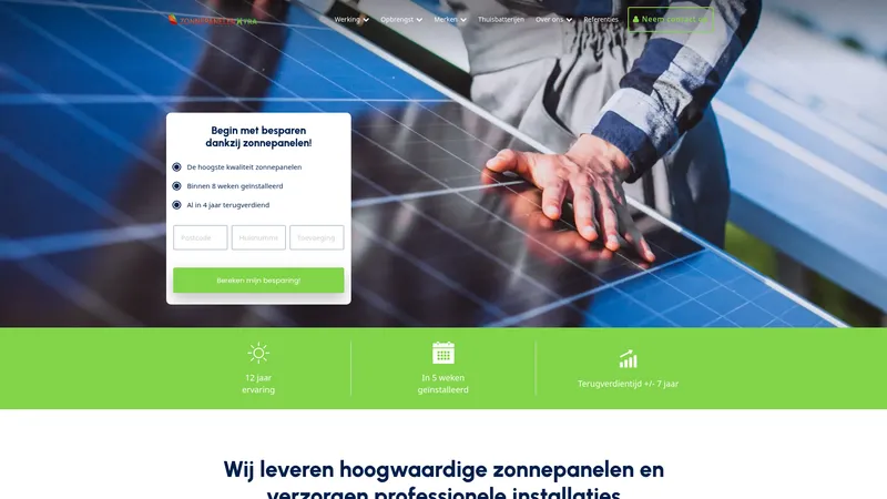 Website van Zonnepanelen Xtra