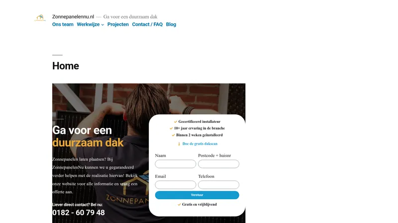 Website van Zonnepanelennu B.V