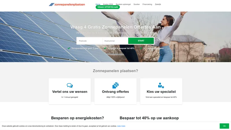 Website van Zonnepanelenplaatsen