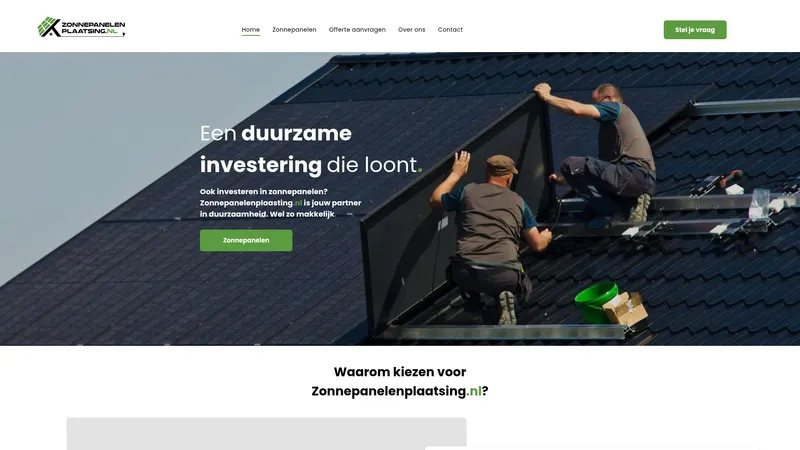 Website van Zonnepanelenplaatsing.nl