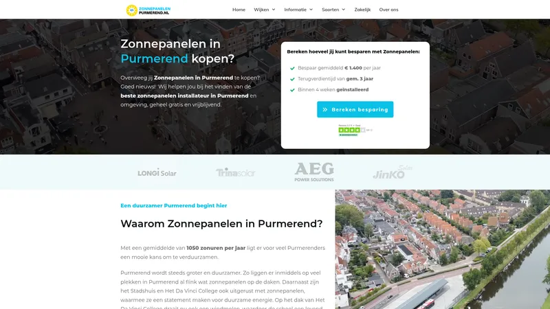 Website van ZonnepanelenPurmerend.nl