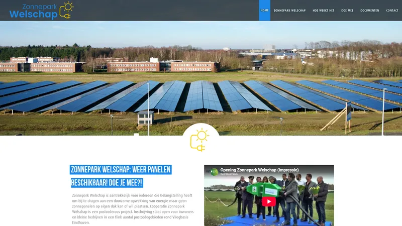 Website van Zonnepark Welschap