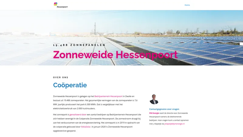 Website van Zonneweide Hessenpoort