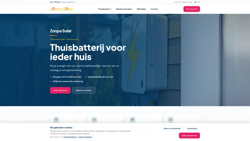Website van Zonpa Solar